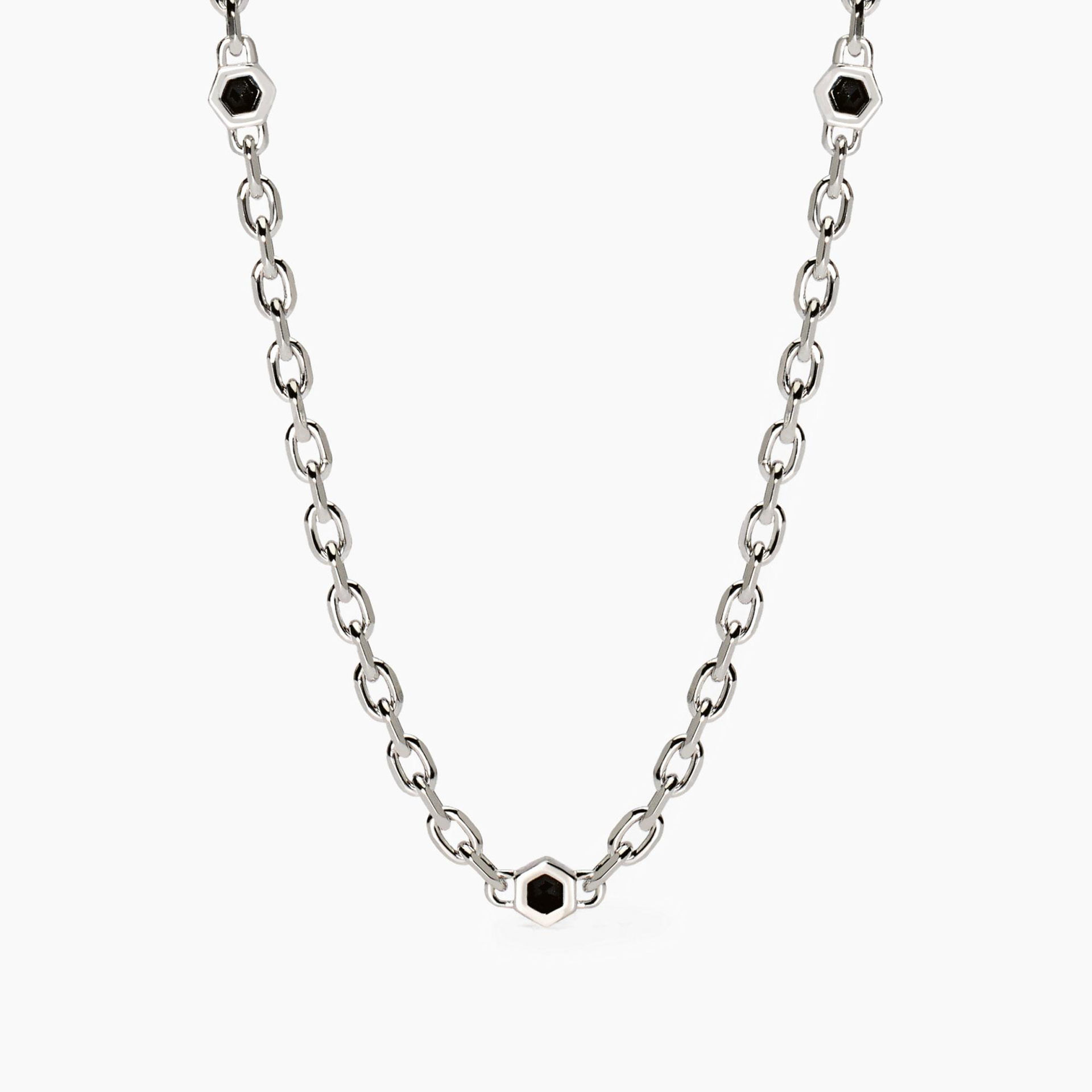 Collana Uomo Con Catena Forzatina E Zirconi Gioielli Mabina | 553767