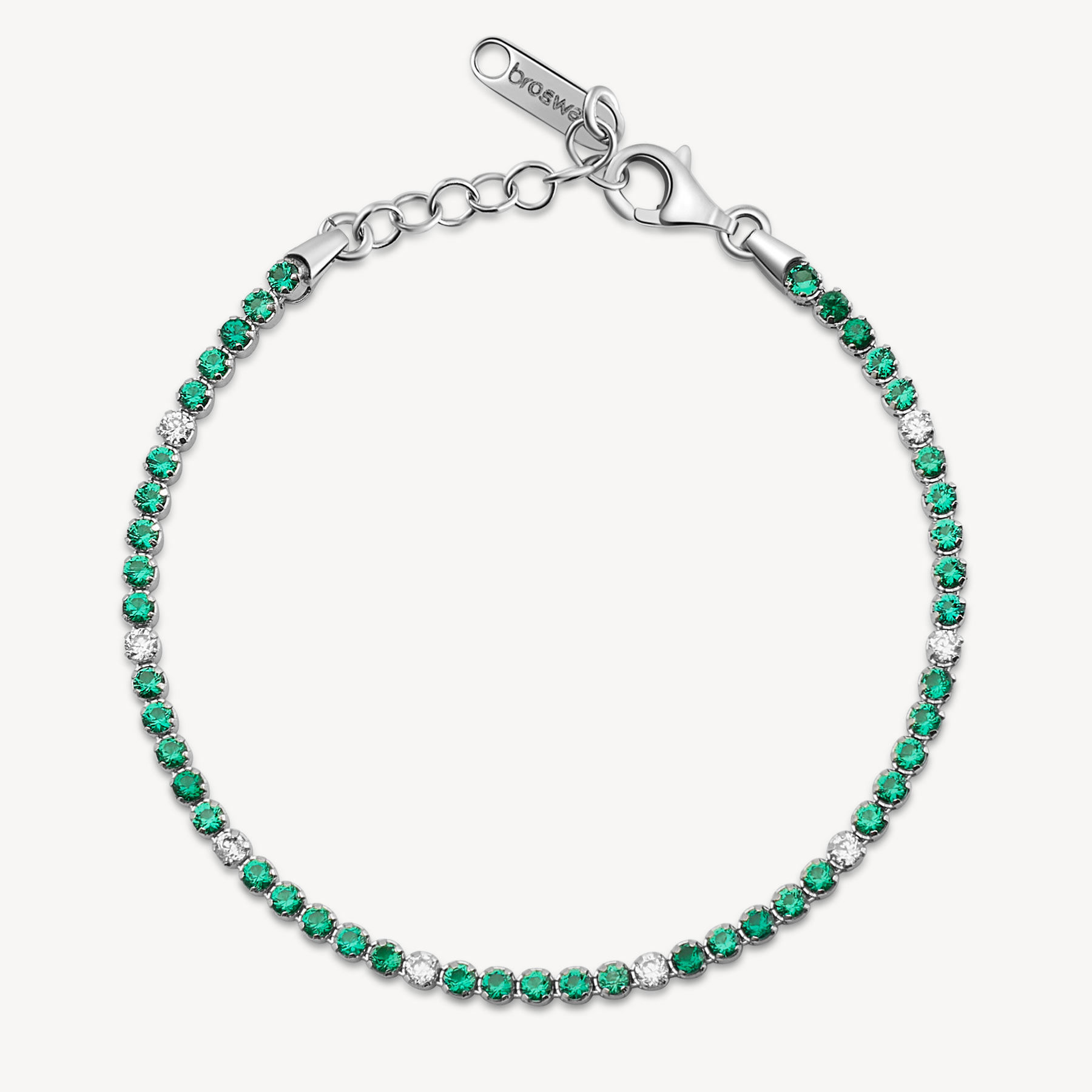 Bracciale Tennis Con Zirconi Bianchi E Life Green Gioielli Brosway Fancy | FLG128