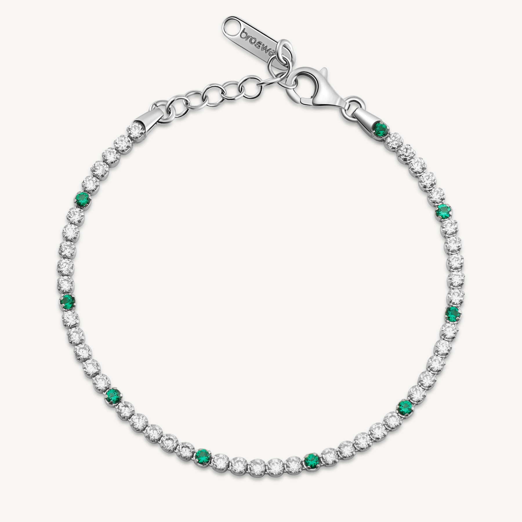 Bracciale Tennis Con Zirconi Bianchi E Life Green Gioielli Brosway Fancy | FLG129