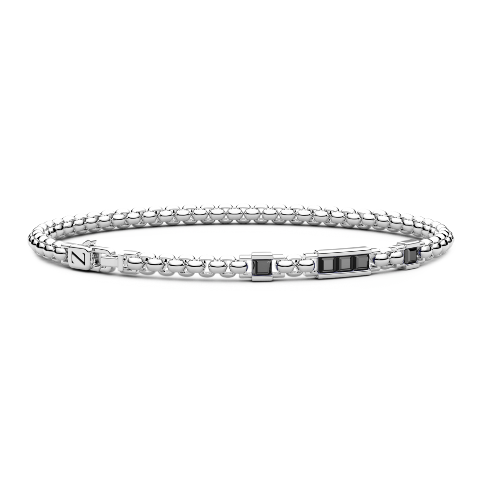 Bracciale Uomo In Argento Con Pietre Naturali Nere Gioielli Zancan | ESB311-NE
