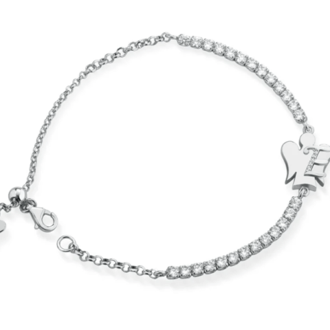 Bracciale In Argento Tennis Con Lettera Roberto Giannotti | GIA600
