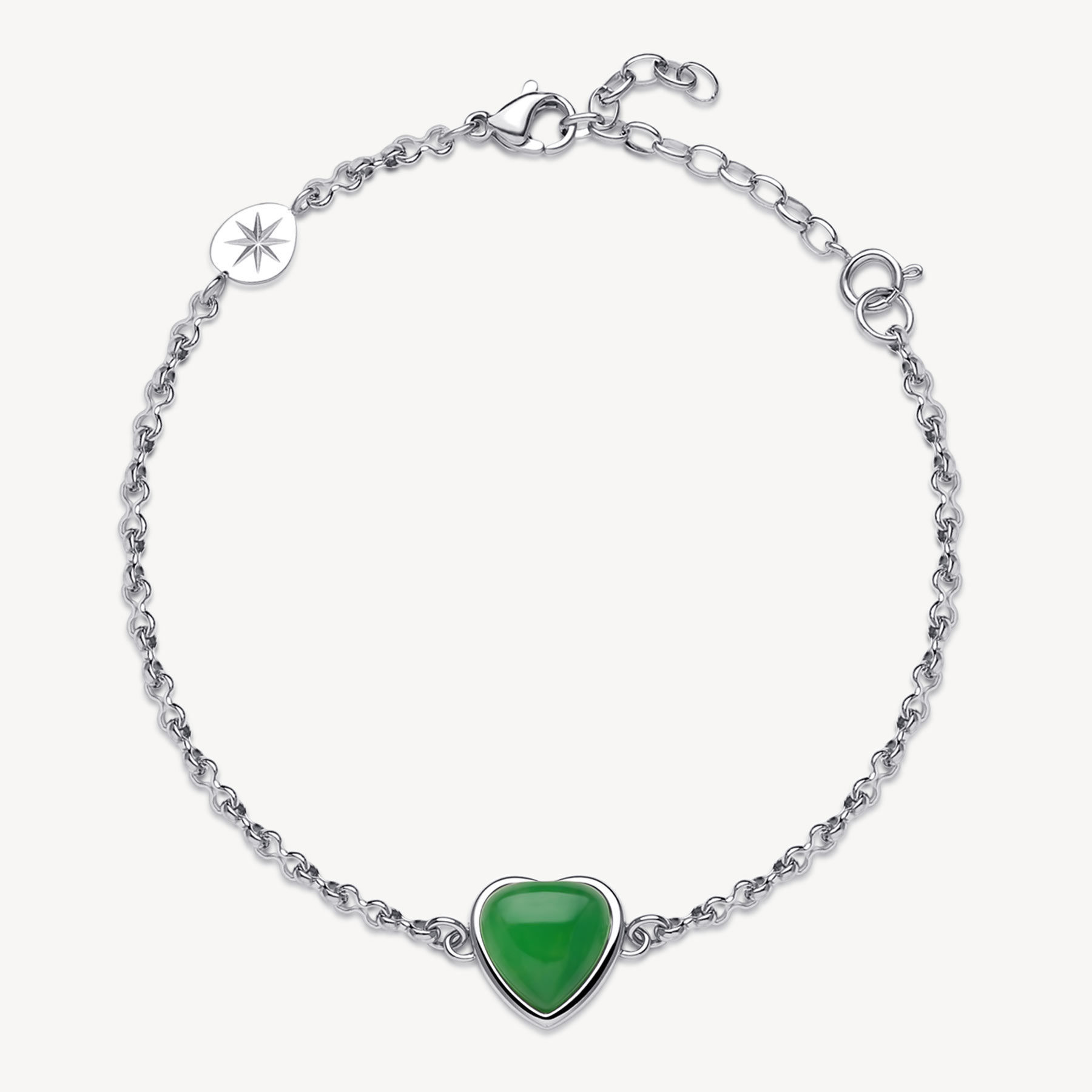 Bracciale Acciaio Cuore Con Giada Verde Essential Brosway | BNL139