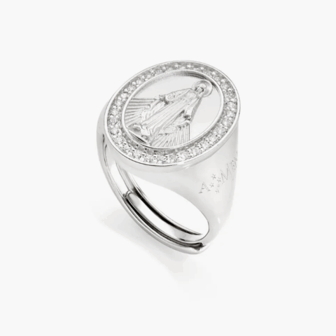 Anello Miracolosa con Zirconi Bianchi Amen | RMIBBZ2