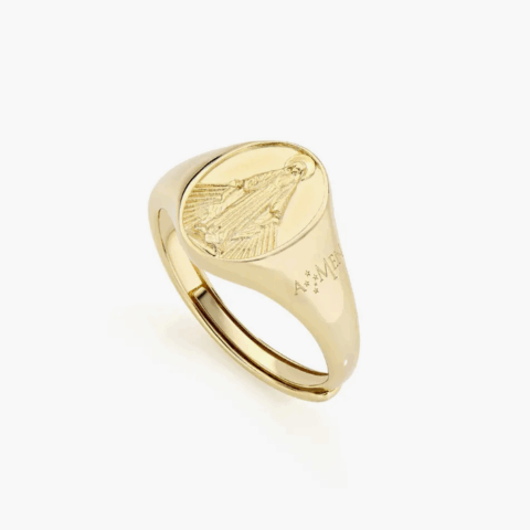 Anello Chevalier Miracolosa Dorato Amen | RMIG2