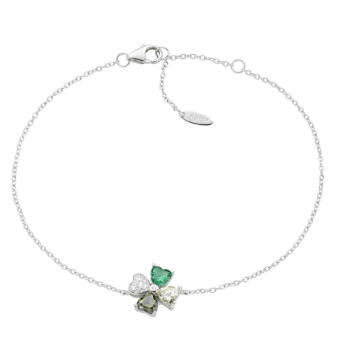 Bracciale Quadricuore Verde Multicolor Amen | BRQUBMVE