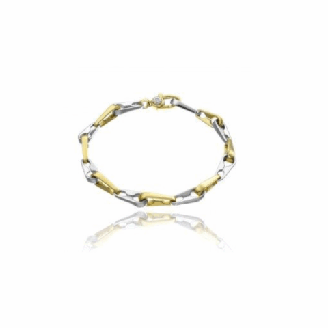 Bracciale Bicolore Bianco E Giallo Con Diamanti Accenti Chimento | 1B02531ZB2210