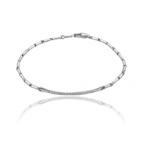 Bracciale In Oro Bianco E Diamanti D-Bamboo Chimento | 1B04517BB5190