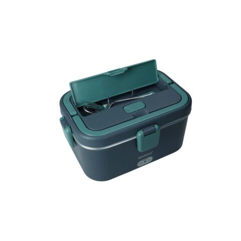 Lunch Box Termica Blu/Verde Petrolio C/Posate E Borsa Contenitore Inox/Pp Brandani | 51588