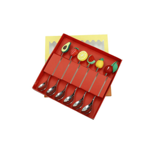 Cucchiaino Silver Frutti Assortiti Set 6 Pezzi Inox/Silicone Brandani | 50035